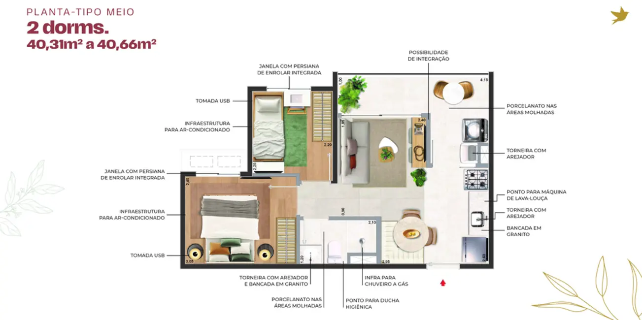 Foto 4 de Apartamento com 2 quartos à venda, 42m2 em Brooklin Novo, São Paulo - SP