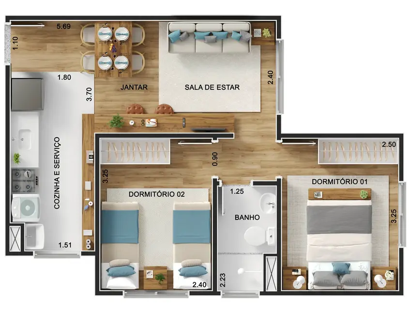 Apartamento com 1 quarto à venda, 42m2 em Chácara São Domingos, Campinas - SP - imagem 8 Foto 8 de Apartamento com 1 quarto à venda, 42m2 em Chácara São Domingos, Campinas - SP