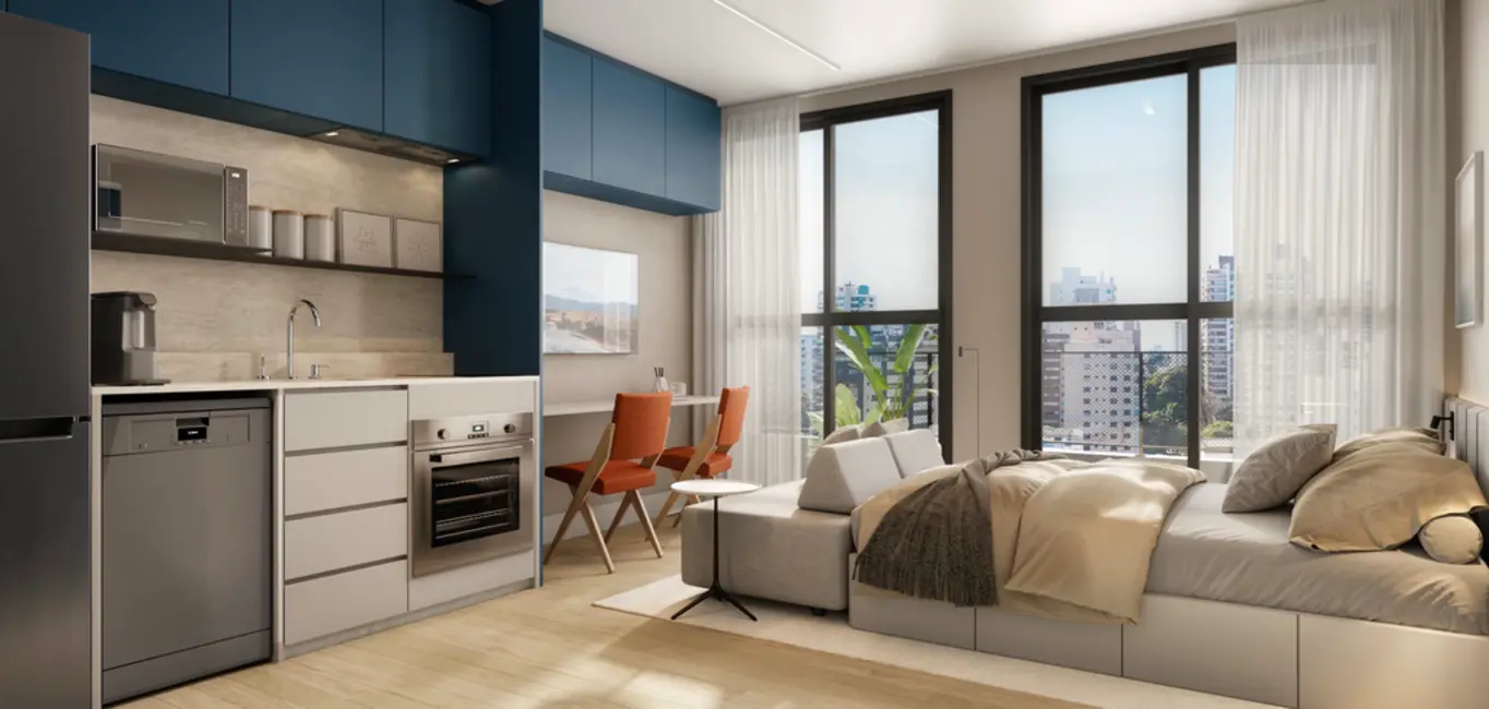 Apartamento com 1 quarto à venda, 23m2 em Rebouças, Curitiba - PR - imagem 3 Foto 3 de Apartamento com 1 quarto à venda, 23m2 em Rebouças, Curitiba - PR