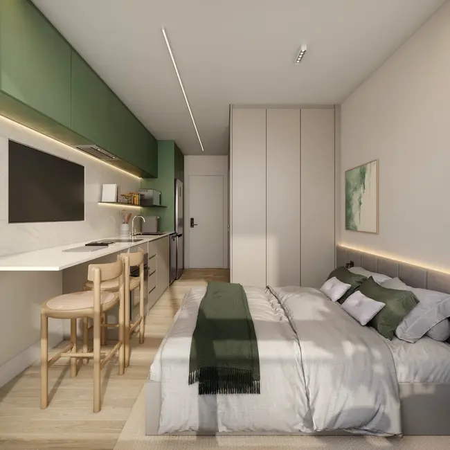 Apartamento com 1 quarto à venda, 23m2 em Rebouças, Curitiba - PR - imagem 4 Foto 4 de Apartamento com 1 quarto à venda, 23m2 em Rebouças, Curitiba - PR