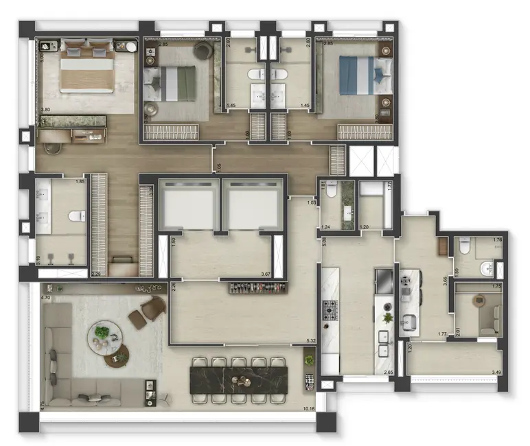 Foto 8 de Apartamento com 4 quartos à venda, 263m2 em Pinheiros, São Paulo - SP