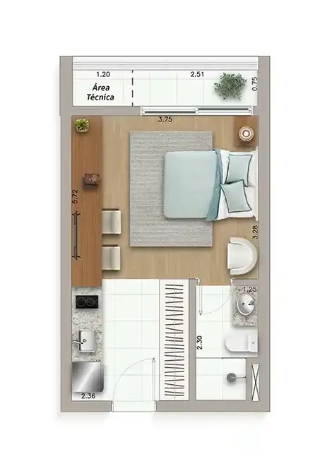 Foto 3 de Apartamento com 1 quarto à venda, 28m2 em Sumaré, São Paulo - SP