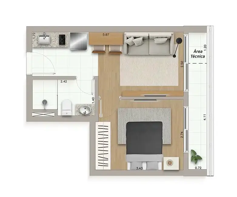 Foto 8 de Apartamento com 1 quarto à venda, 46m2 em Sumaré, São Paulo - SP