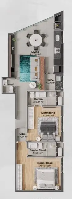 Foto 5 de Apartamento com 3 quartos à venda, 122m2 em Centro, Porto Belo - SC