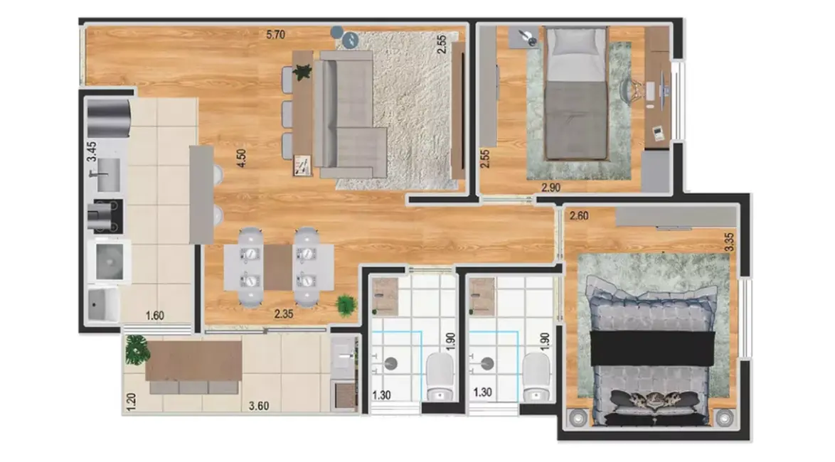 Apartamento com 2 quartos à venda, 54m2 em Vila Metalúrgica, Santo Andre - SP - imagem 7 Foto 7 de Apartamento com 2 quartos à venda, 54m2 em Vila Metalúrgica, Santo Andre - SP