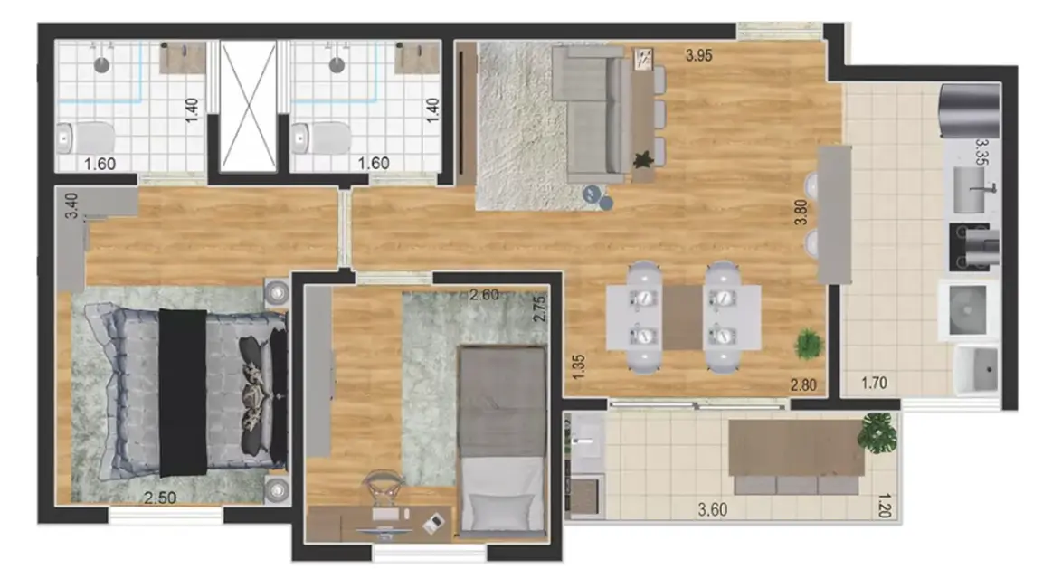 Apartamento com 2 quartos à venda, 54m2 em Vila Metalúrgica, Santo Andre - SP - imagem 6 Foto 6 de Apartamento com 2 quartos à venda, 54m2 em Vila Metalúrgica, Santo Andre - SP