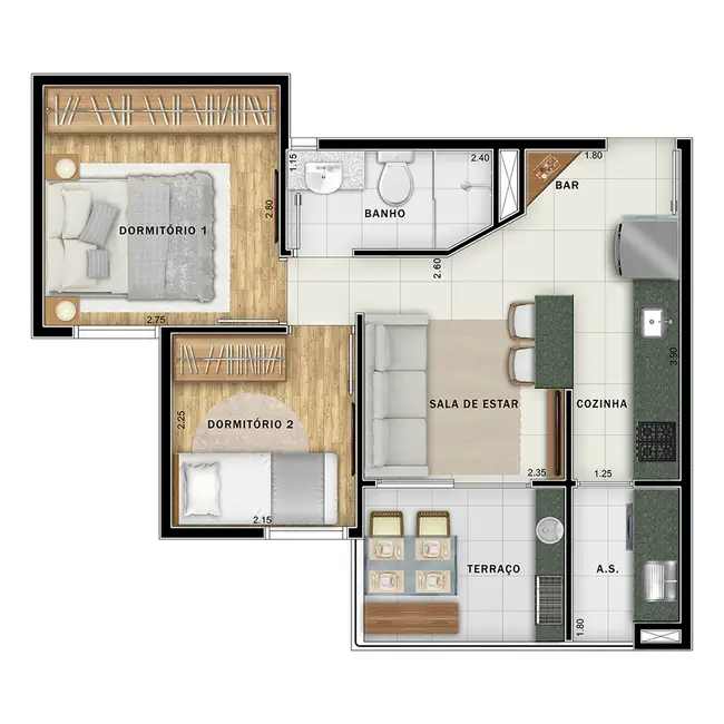 Apartamento com 2 quartos à venda, 38m2 em Vila Príncipe de Gales, Santo Andre - SP - imagem 3 Foto 3 de Apartamento com 2 quartos à venda, 38m2 em Vila Príncipe de Gales, Santo Andre - SP