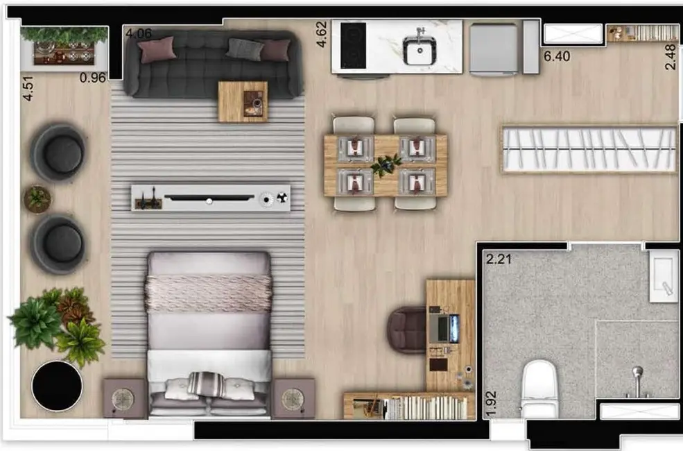 Apartamento com 1 quarto à venda, 33m2 em Butantã, São Paulo - SP - imagem 5 Foto 5 de Apartamento com 1 quarto à venda, 33m2 em Butantã, São Paulo - SP