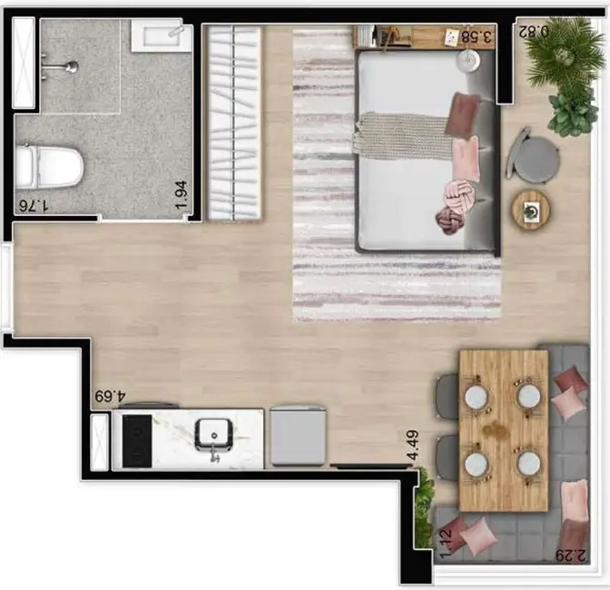 Apartamento com 1 quarto à venda, 33m2 em Butantã, São Paulo - SP - imagem 6 Foto 6 de Apartamento com 1 quarto à venda, 33m2 em Butantã, São Paulo - SP