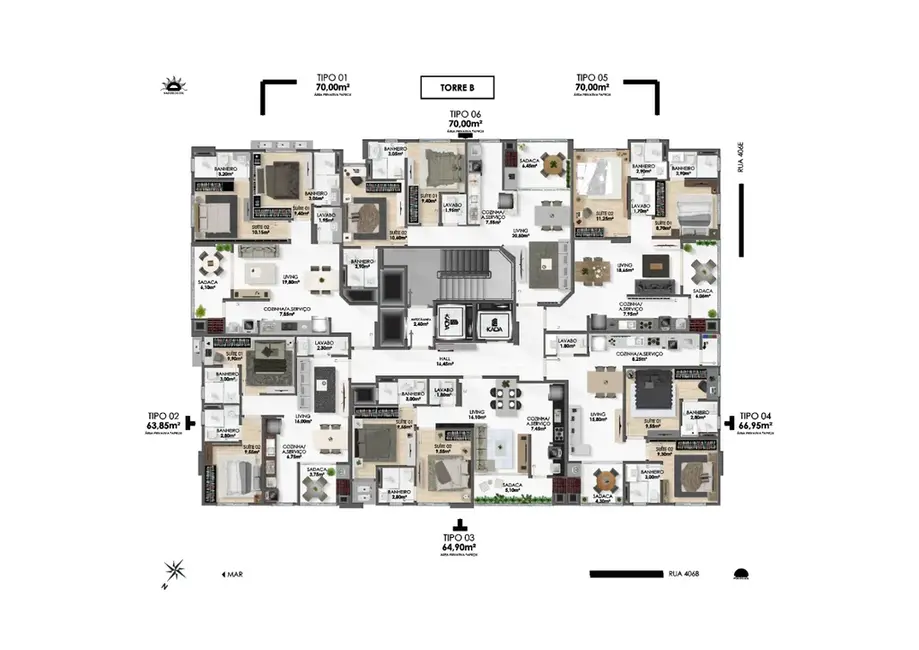 Foto 4 de Apartamento com 2 quartos à venda, 70m2 em Itapema - SC