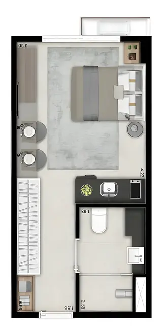 Apartamento com 1 quarto à venda, 24m2 em Bela Vista, São Paulo - SP - imagem 5 Foto 5 de Apartamento com 1 quarto à venda, 24m2 em Bela Vista, São Paulo - SP