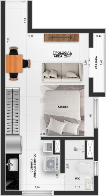 Apartamento com 2 quartos à venda, 49m2 em Itaquera, São Paulo - SP - imagem 7 Foto 7 de Apartamento com 2 quartos à venda, 49m2 em Itaquera, São Paulo - SP