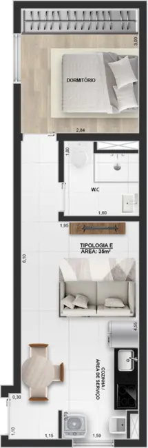 Foto 6 de Apartamento com 1 quarto à venda, 35m2 em Vila Ema, São Paulo - SP