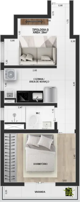 Foto 5 de Apartamento com 1 quarto à venda, 35m2 em Vila Ema, São Paulo - SP