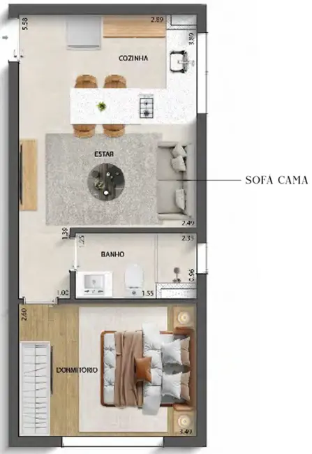 Foto 9 de Apartamento com 1 quarto à venda, 36m2 em Perdizes, São Paulo - SP