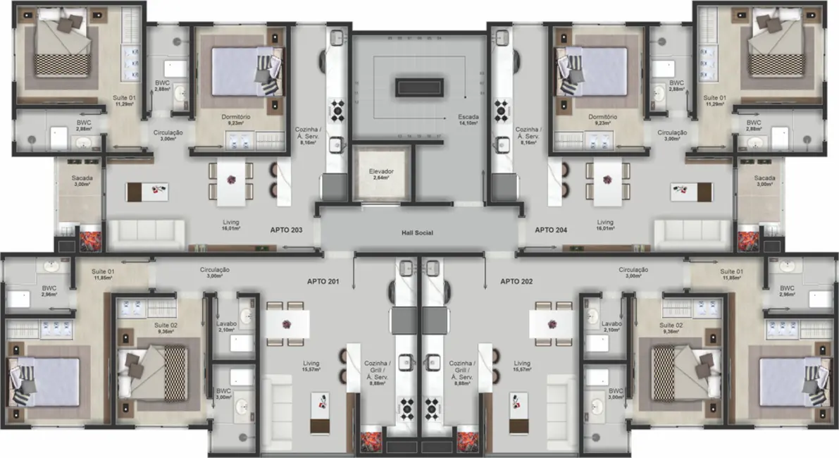 Foto 8 de Apartamento com 2 quartos à venda, 84m2 em Centro, Balneario Camboriu - SC