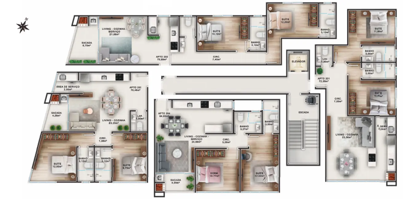 Foto 6 de Apartamento com 2 quartos à venda, 70m2 em Bombinhas - SC