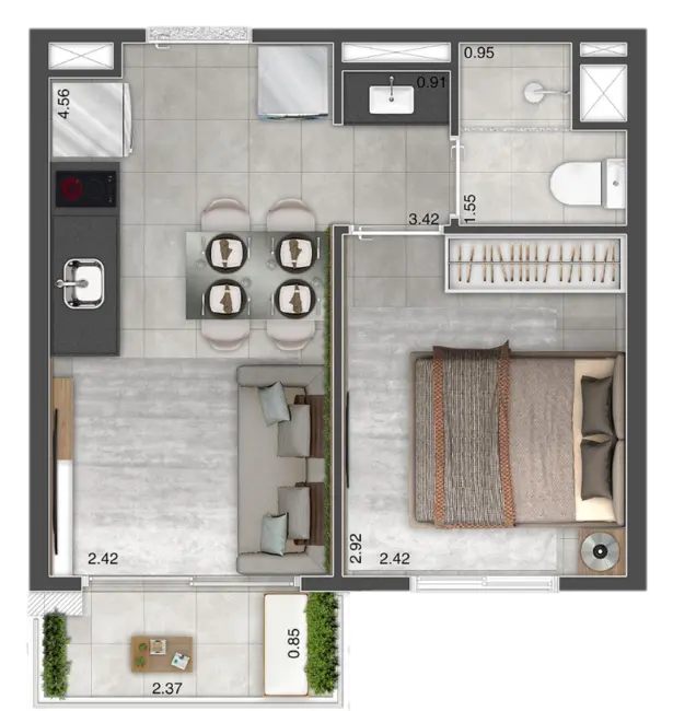 Foto 5 de Apartamento com 2 quartos à venda, 35m2 em Santo Amaro, São Paulo - SP