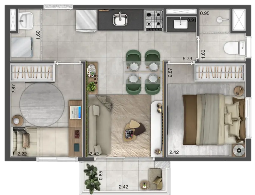 Foto 6 de Apartamento com 2 quartos à venda, 35m2 em Santo Amaro, São Paulo - SP