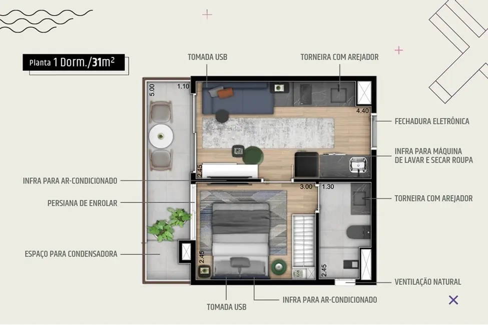 Foto 1 de Apartamento com 1 quarto à venda, 31m2 em Pinheiros, São Paulo - SP