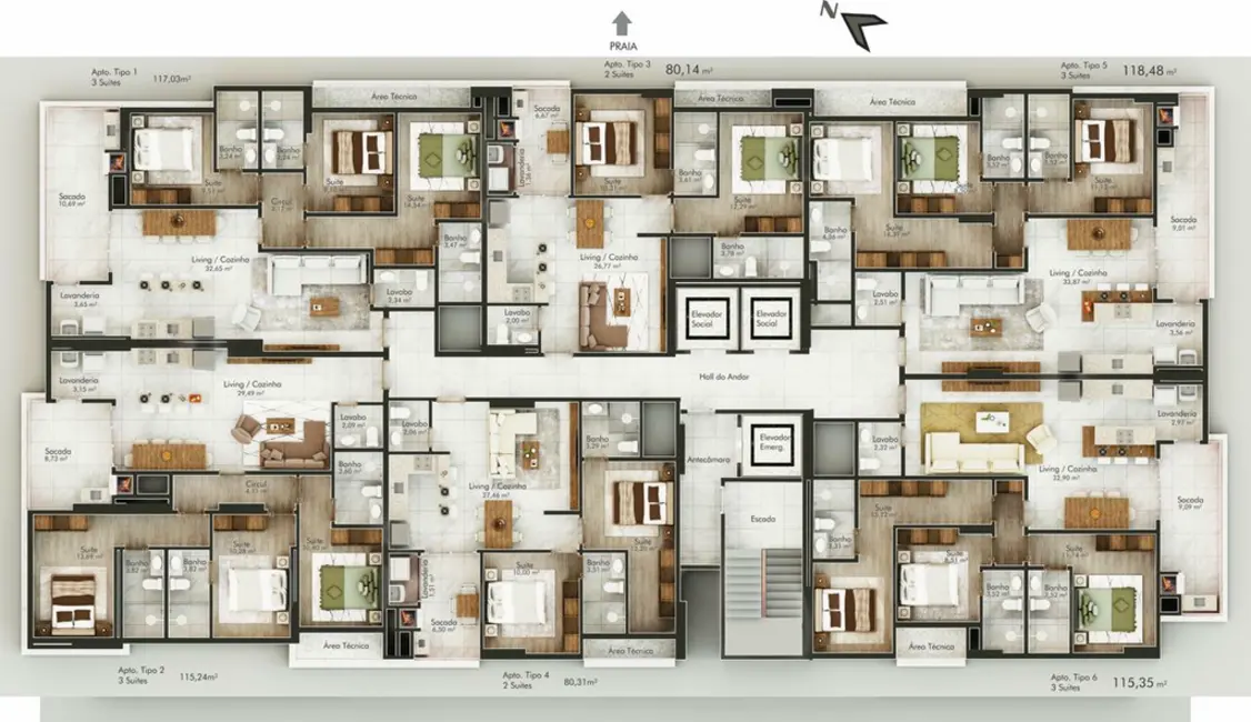 Foto 6 de Apartamento com 2 quartos à venda, 80m2 em Porto Belo - SC