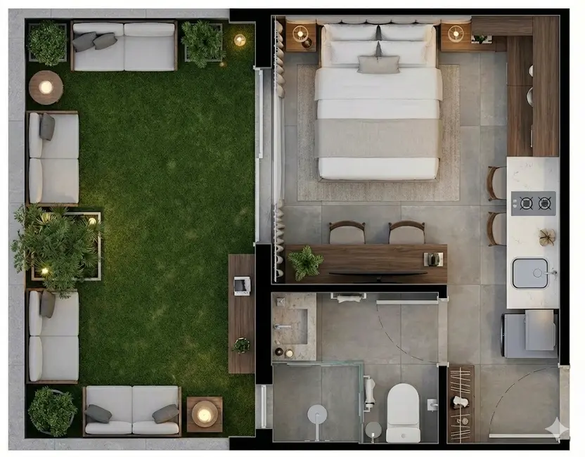 Foto 8 de Apartamento com 1 quarto à venda, 25m2 em Alto da Glória, Curitiba - PR