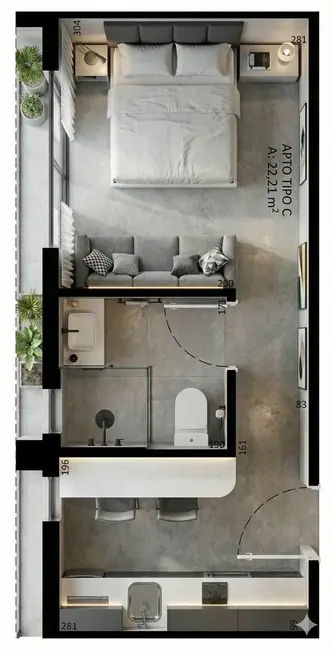 Foto 5 de Apartamento com 1 quarto à venda, 22m2 em Alto da Glória, Curitiba - PR