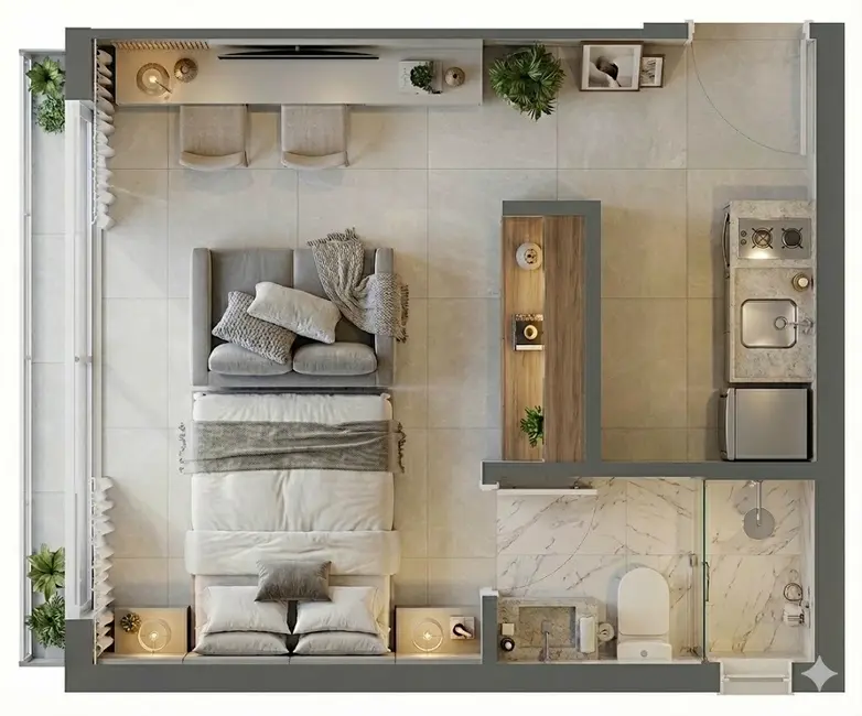 Foto 7 de Apartamento com 1 quarto à venda, 20m2 em Alto da Glória, Curitiba - PR