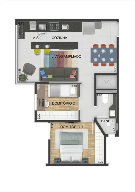 Foto 8 de Apartamento com 2 quartos à venda, 46m2 em Vila Curuçá, Santo Andre - SP