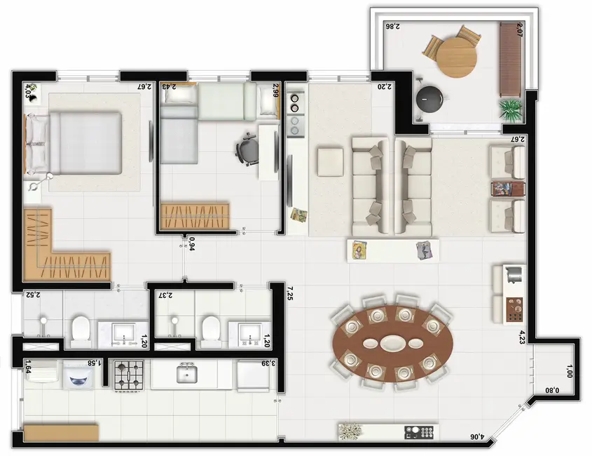 Foto 8 de Apartamento com 3 quartos à venda, 83m2 em Marapé, Santos - SP