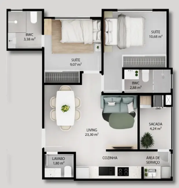 Foto 5 de Apartamento com 2 quartos à venda, 62m2 em Nações, Balneario Camboriu - SC