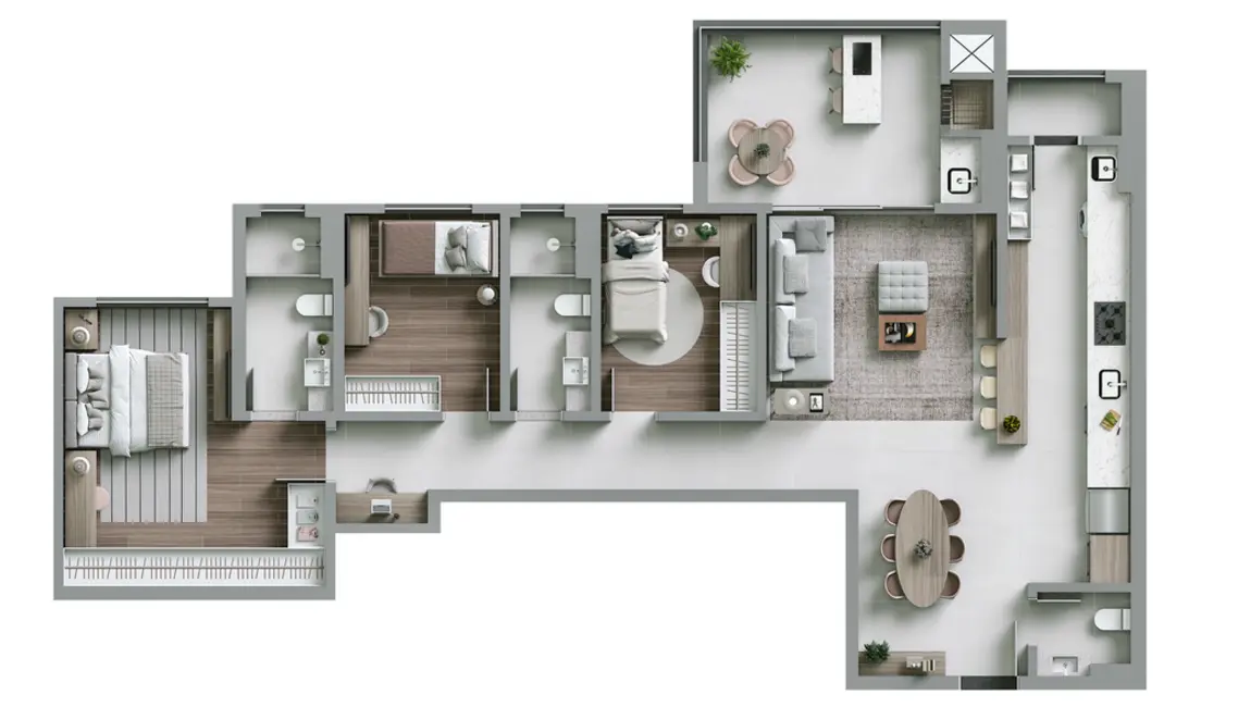 Foto 8 de Apartamento com 3 quartos à venda, 207m2 em Mercês, Curitiba - PR