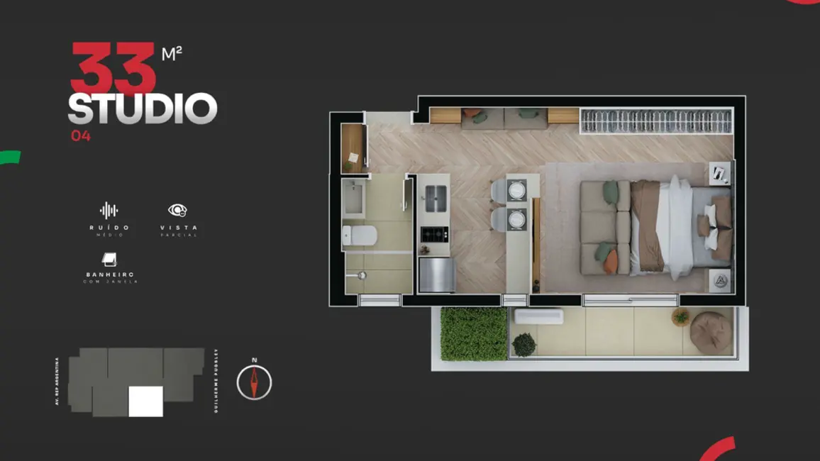 Foto 34 de Apartamento com 1 quarto à venda, 30m2 em Água Verde, Curitiba - PR