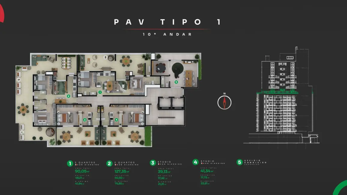 Foto 25 de Apartamento com 1 quarto à venda, 30m2 em Água Verde, Curitiba - PR