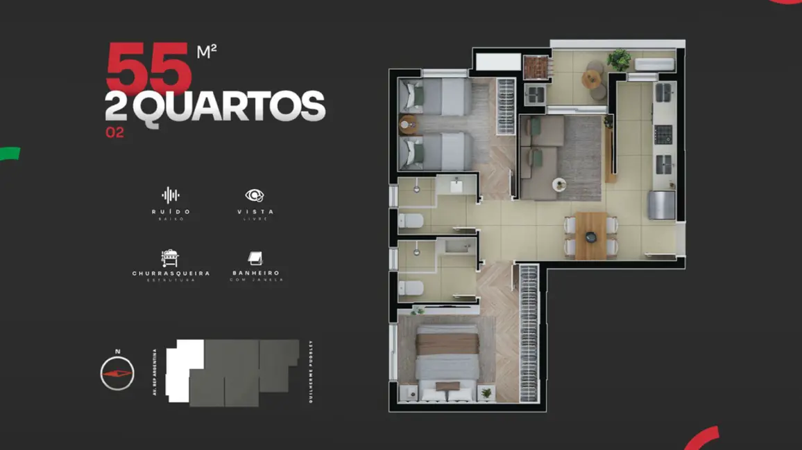 Foto 32 de Apartamento com 1 quarto à venda, 30m2 em Água Verde, Curitiba - PR