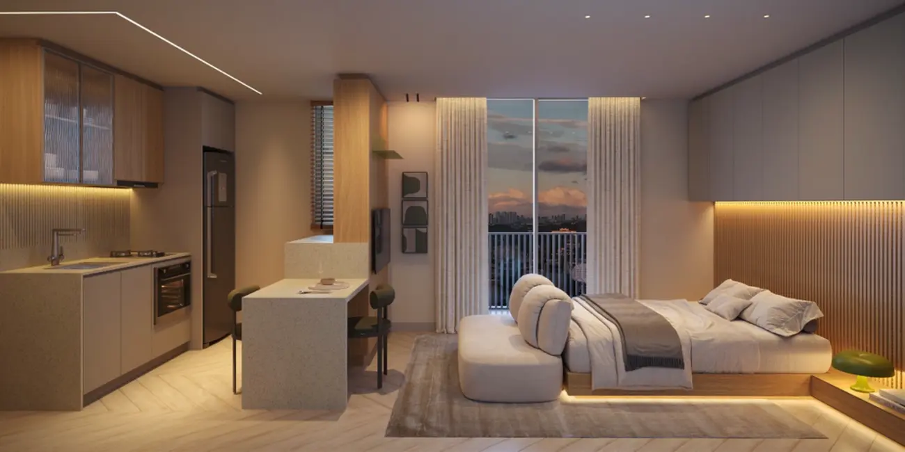 Apartamento com 1 quarto à venda, 30m2 em Água Verde, Curitiba - PR - imagem 6 Foto 6 de Apartamento com 1 quarto à venda, 30m2 em Água Verde, Curitiba - PR