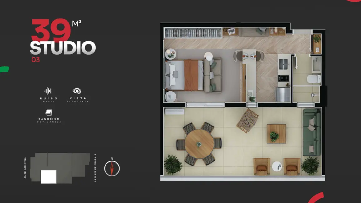 Foto 28 de Apartamento com 1 quarto à venda, 30m2 em Água Verde, Curitiba - PR