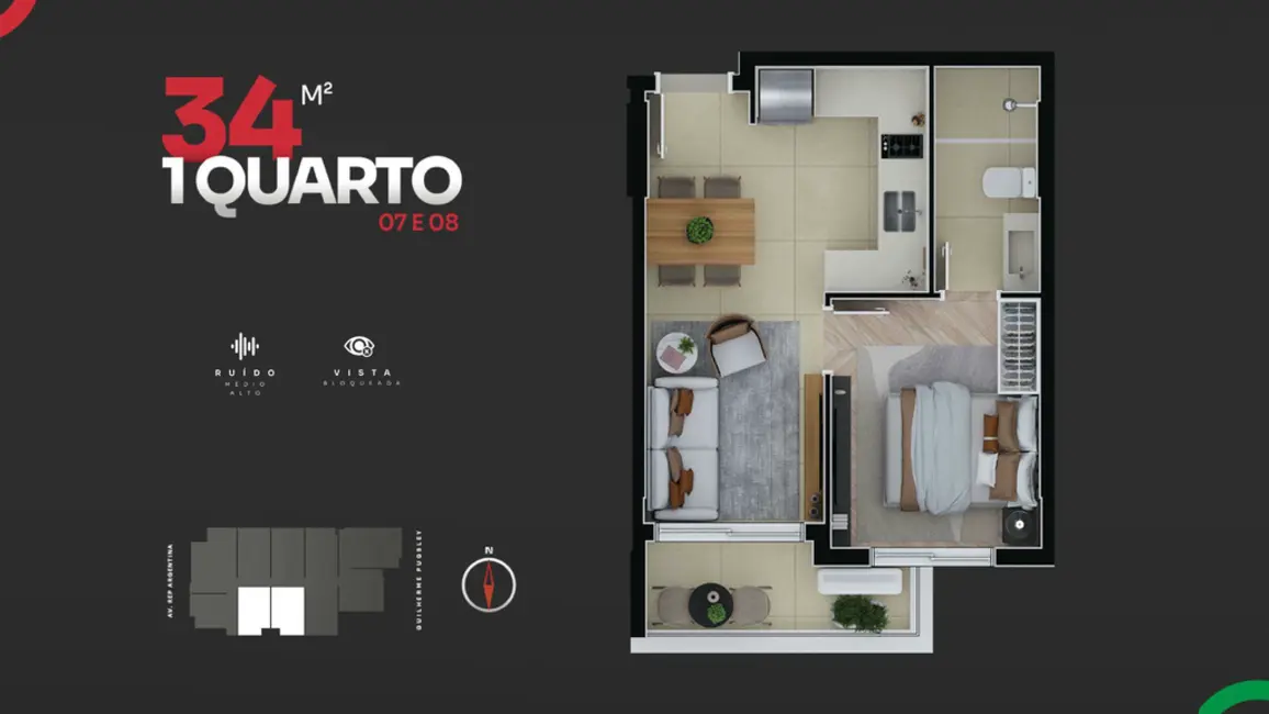 Foto 24 de Apartamento com 1 quarto à venda, 30m2 em Água Verde, Curitiba - PR