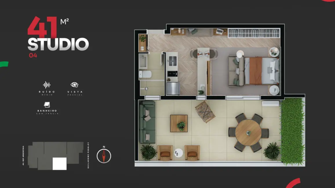 Foto 29 de Apartamento com 1 quarto à venda, 30m2 em Água Verde, Curitiba - PR