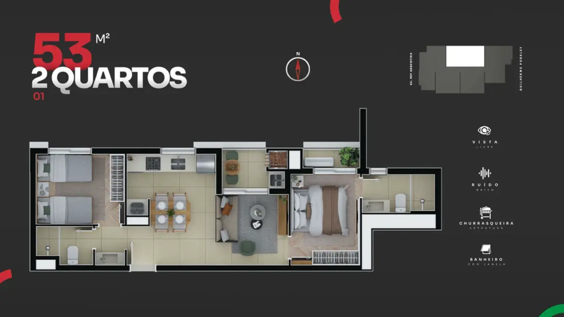 Foto 31 de Apartamento com 1 quarto à venda, 30m2 em Água Verde, Curitiba - PR