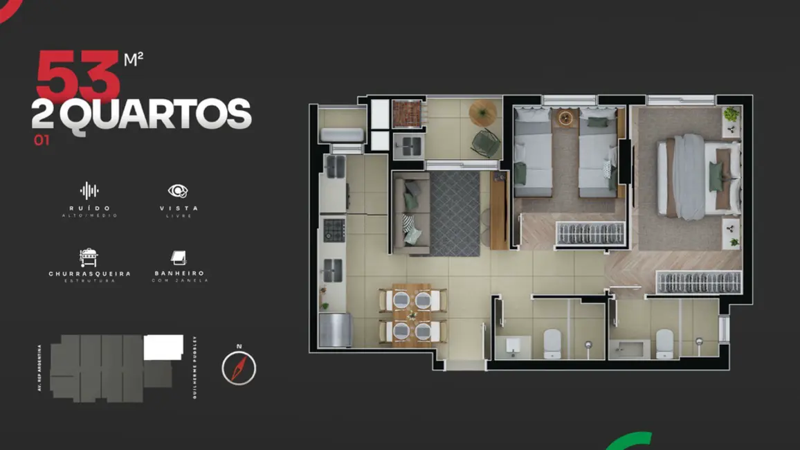 Foto 19 de Apartamento com 1 quarto à venda, 30m2 em Água Verde, Curitiba - PR