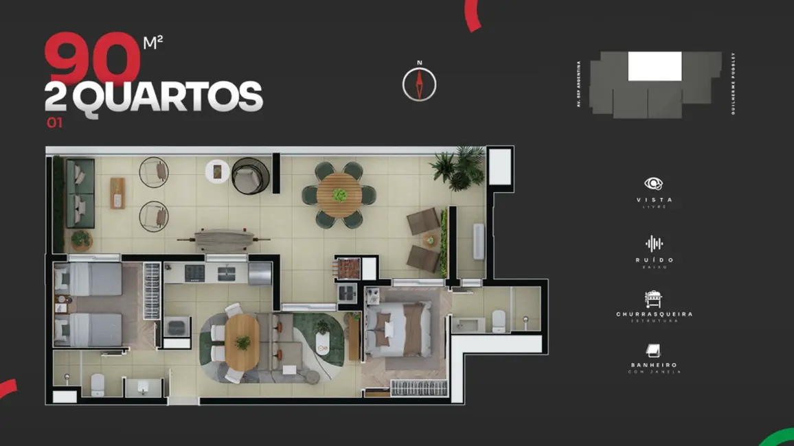 Foto 26 de Apartamento com 1 quarto à venda, 30m2 em Água Verde, Curitiba - PR