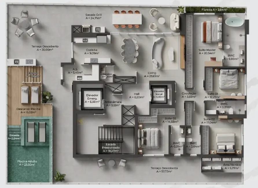 Foto 39 de Apartamento com 5 quartos à venda, 304m2 em Centro, Balneario Camboriu - SC
