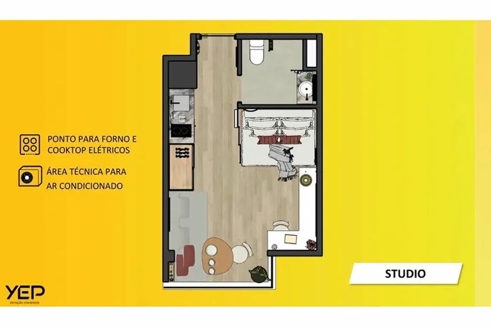 Foto 2 de Apartamento com 1 quarto à venda, 24m2 em Pinheiros, São Paulo - SP