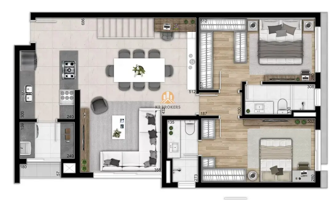 Foto 2 de Apartamento com 2 quartos à venda, 139m2 em Bigorrilho, Curitiba - PR