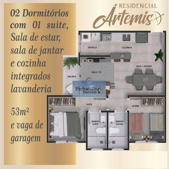 Foto 4 de Apartamento com 2 quartos à venda, 53m2 em Jardim Lutfalla, Sao Carlos - SP