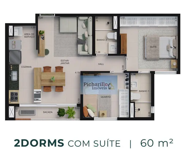 Apartamento com 2 quartos à venda, 57m2 em Parque Faber Castell I, Sao Carlos - SP - imagem 4 Foto 4 de Apartamento com 2 quartos à venda, 57m2 em Parque Faber Castell I, Sao Carlos - SP