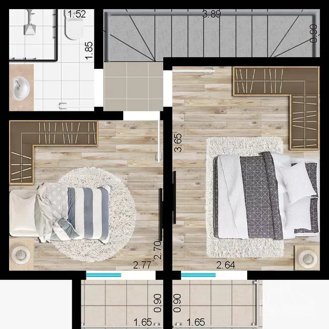 Foto 9 de Sobrado com 2 quartos à venda, 59m2 em Jardim Wanel Ville IV, Sorocaba - SP