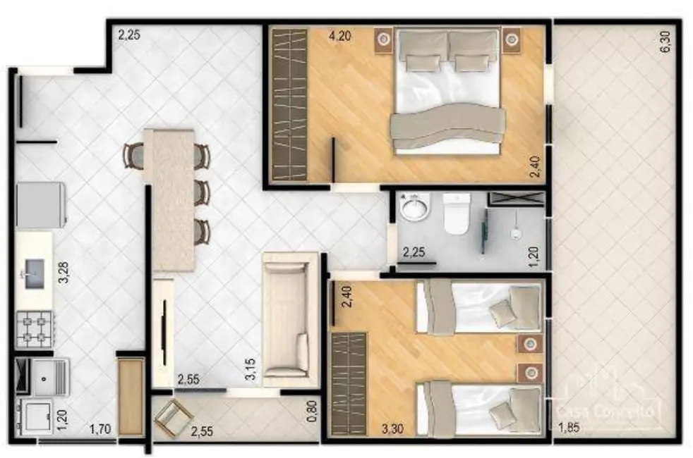 Apartamento com 2 quartos à venda, 43m2 em Jardim Aeroporto, Sorocaba - SP - imagem 5 Foto 5 de Apartamento com 2 quartos à venda, 43m2 em Jardim Aeroporto, Sorocaba - SP