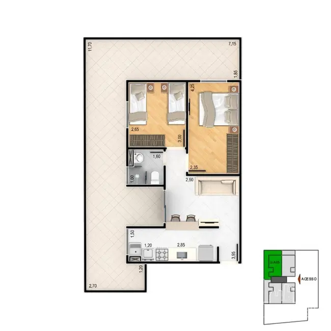 Apartamento com 2 quartos à venda, 43m2 em Jardim Aeroporto, Sorocaba - SP - imagem 9 Foto 9 de Apartamento com 2 quartos à venda, 43m2 em Jardim Aeroporto, Sorocaba - SP